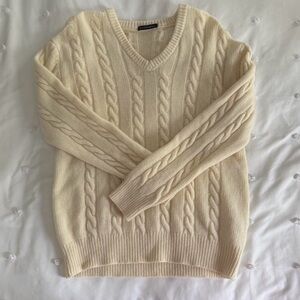 Brandy Melville Ivory Cable Knit Sweater